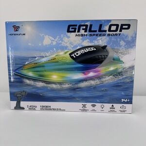 Hongxunjie Gallop Tornado High Speed RC Boat 2.4GHz 15km/h Orange 14+ LED
